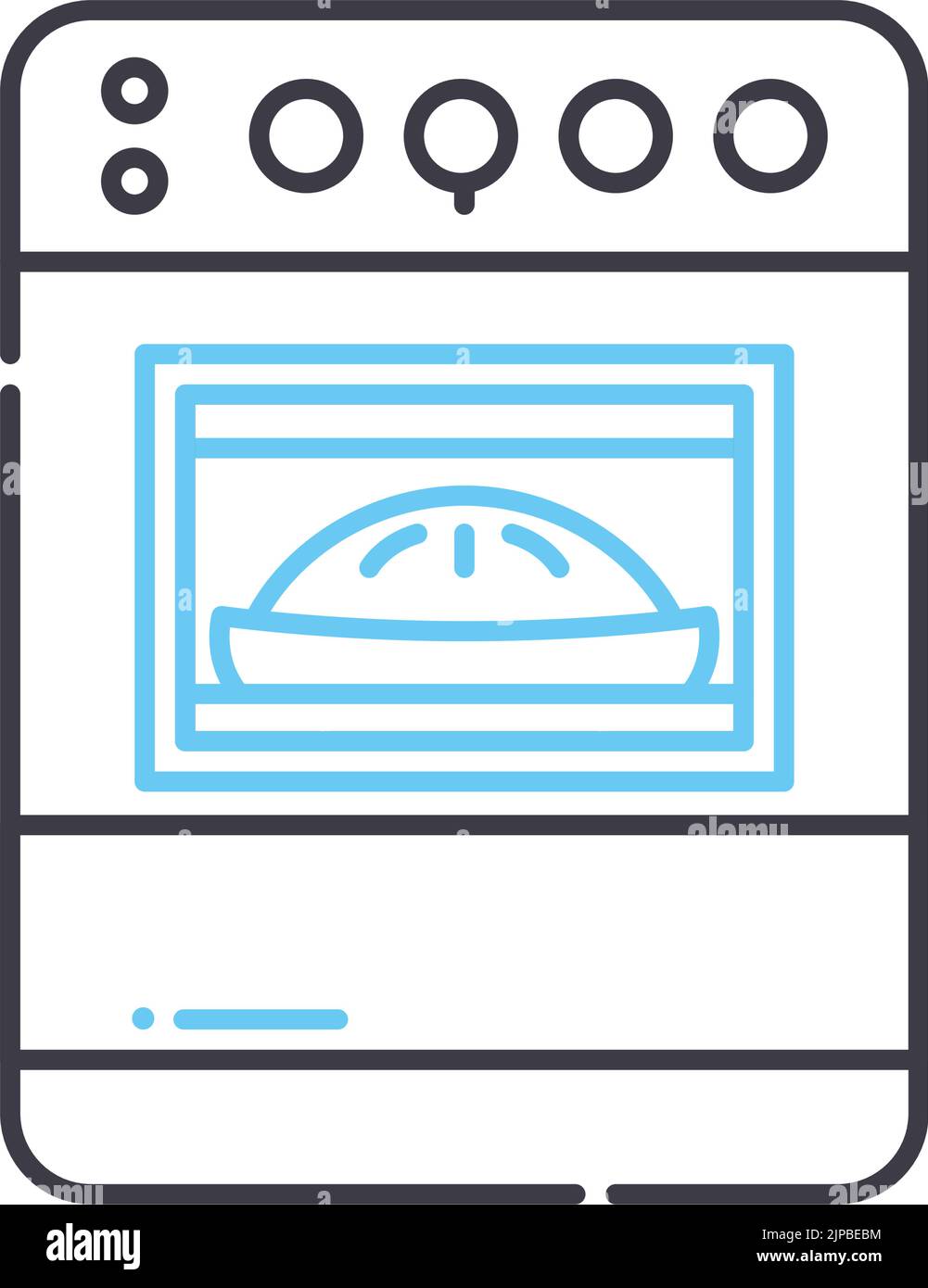icône de ligne de four, symbole de contour, illustration vectorielle, signe de concept Illustration de Vecteur