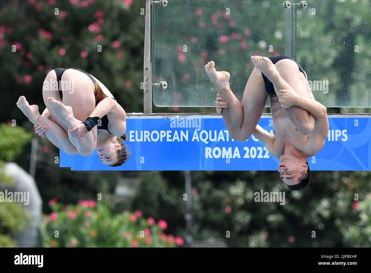 Rome, . 16th août 2022. Elena Wassen, Lou Massenberg lors des championnats européens de natation Rome 2022. Rome 16th août 2022 Photographer01 crédit: Agence de photo indépendante/Alamy Live News Banque D'Images