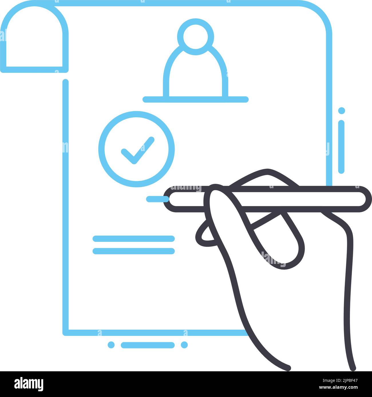 icône de droite à droite de vote, symbole de contour, illustration vectorielle, signe de concept Illustration de Vecteur