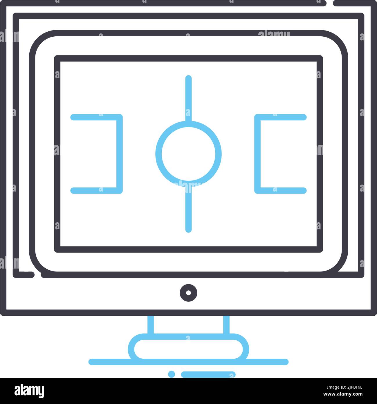 icône de ligne de terrain de football, symbole de contour, illustration vectorielle, signe de concept Illustration de Vecteur