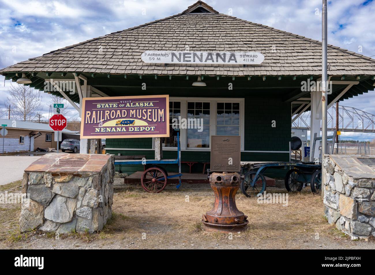 Nenana Depot est également un Bed & Breakfast à Nenana, Alaska Banque D'Images