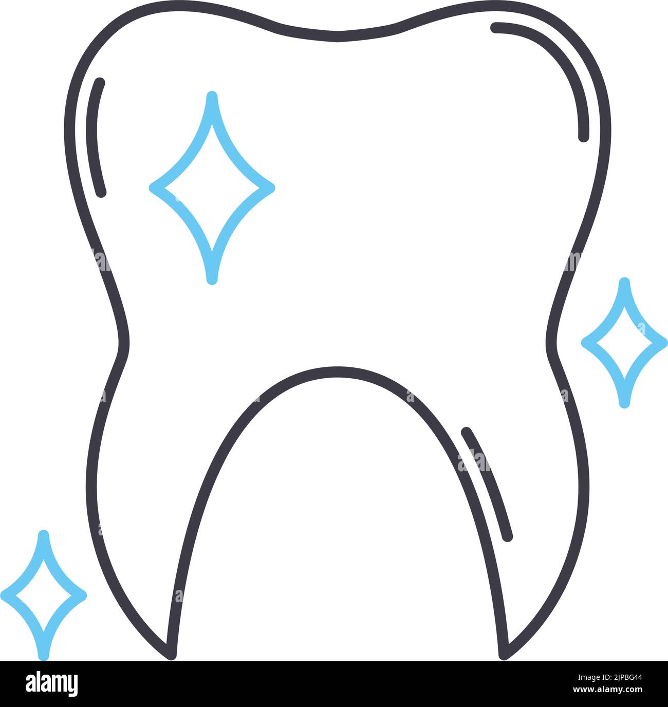 icône de ligne de dent, symbole de contour, illustration vectorielle, signe de concept Illustration de Vecteur
