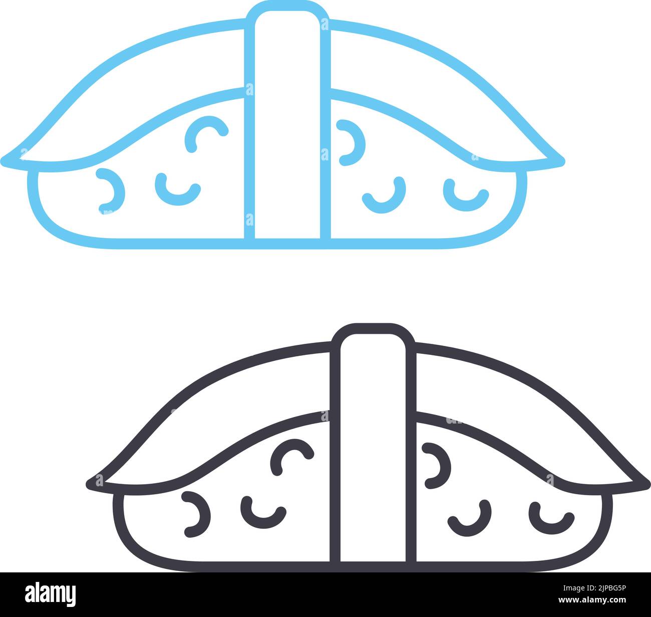 icône de ligne de service sushi, symbole de contour, illustration vectorielle, signe de concept Illustration de Vecteur