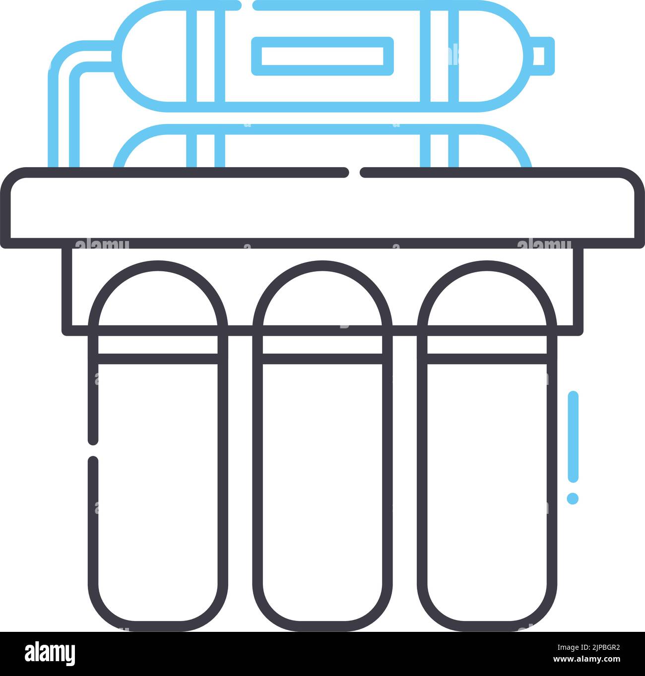 icône de ligne de filtre à eau, symbole de contour, illustration vectorielle, signe de concept Illustration de Vecteur