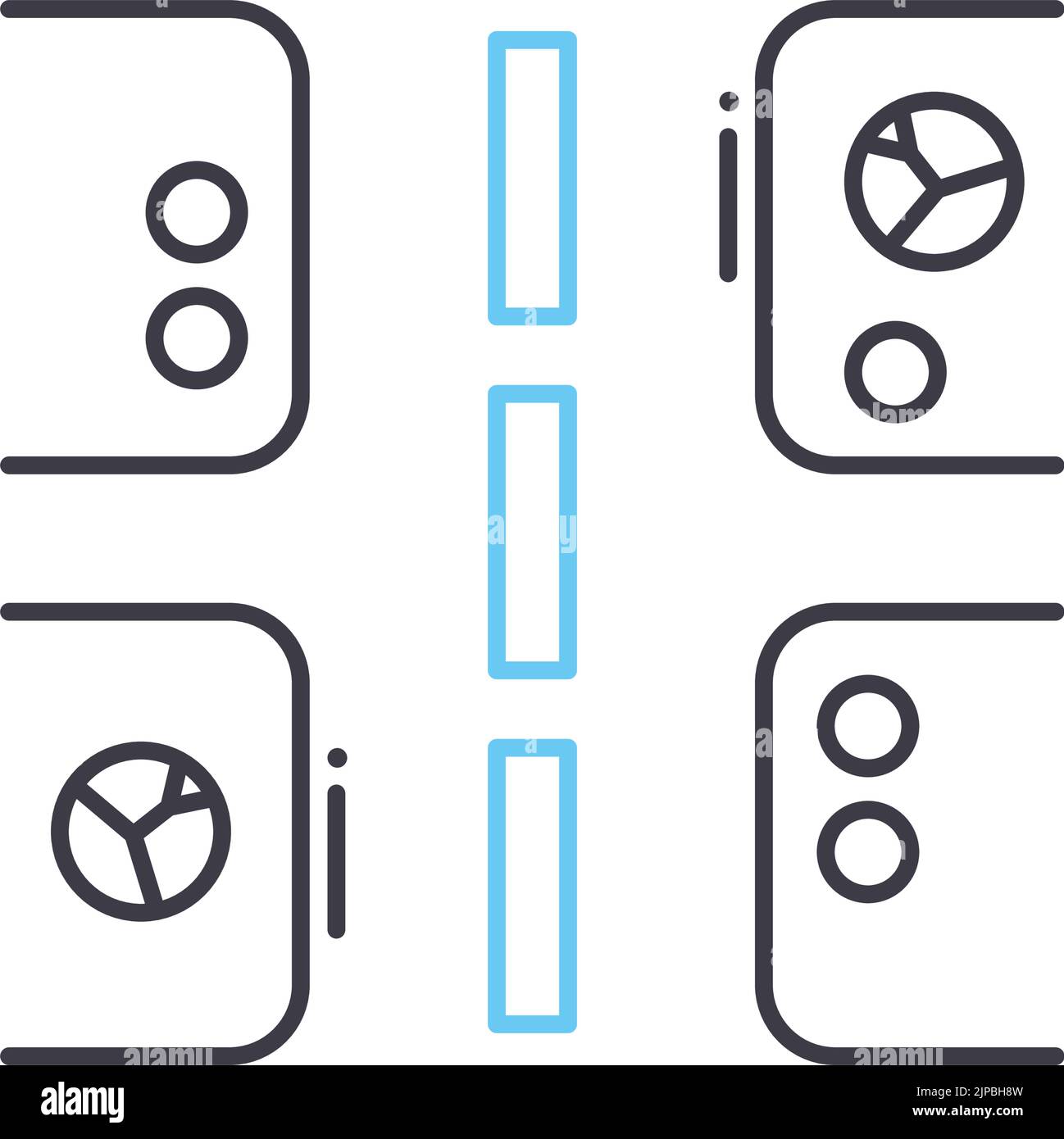 icône de ligne de route, symbole de contour, illustration vectorielle, signe de concept Illustration de Vecteur