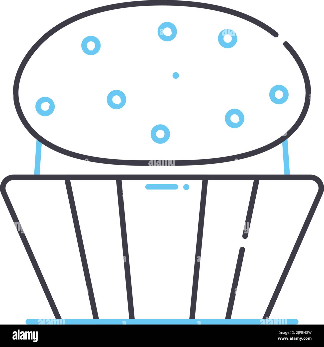 icône de ligne de muffin, symbole de contour, illustration vectorielle, signe de concept Illustration de Vecteur