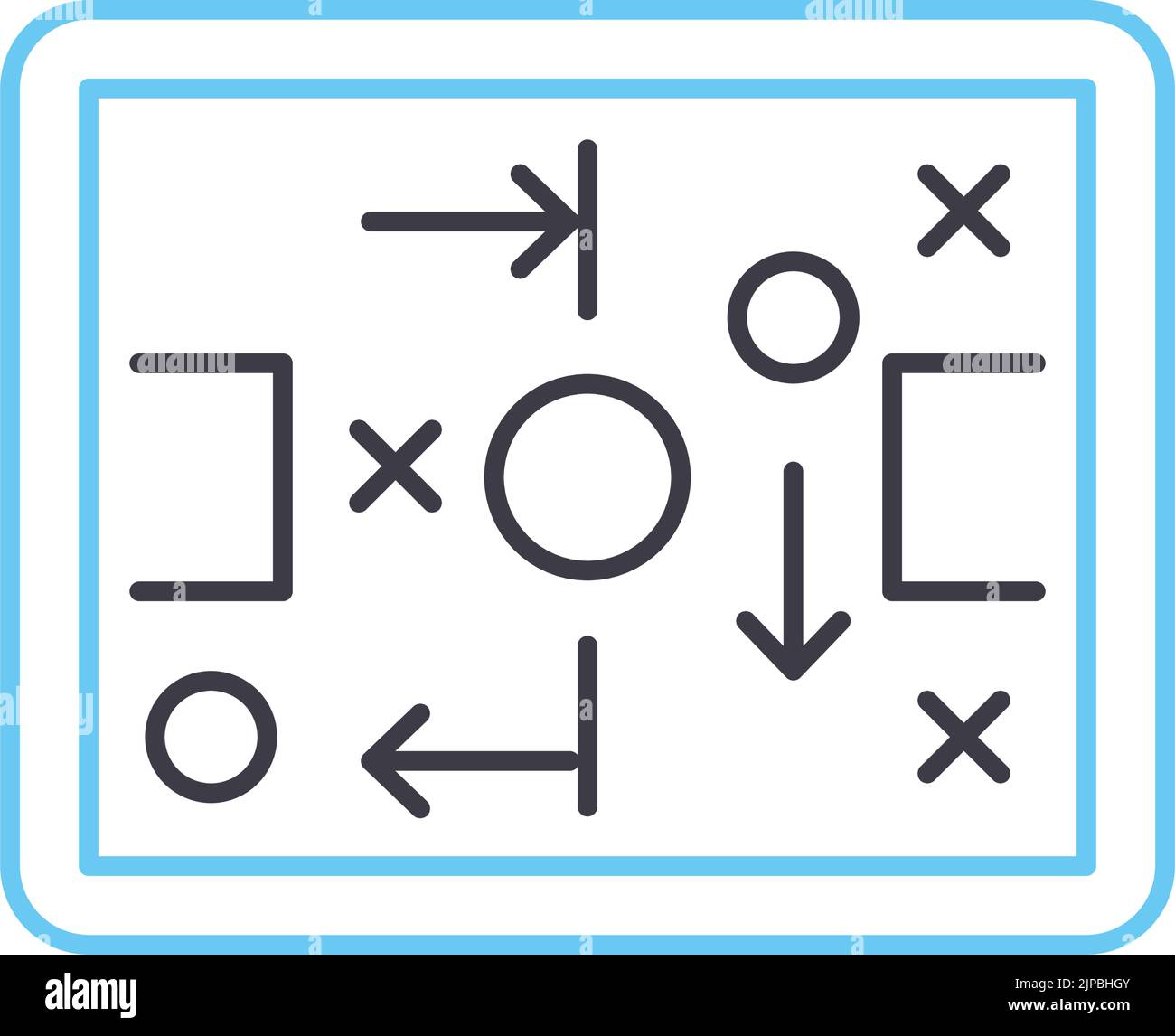 icône de ligne de stratégie, symbole de contour, illustration de vecteur, signe de concept Illustration de Vecteur