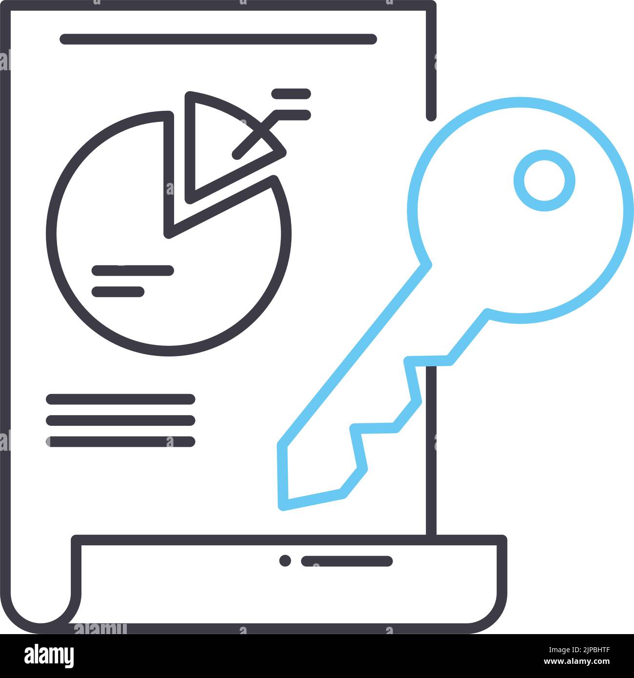 icône de ligne de plate-forme clé, symbole de contour, illustration vectorielle, signe de concept Illustration de Vecteur