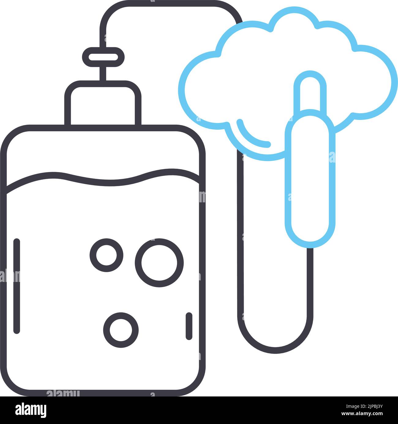 icône de ligne de déinfection de masse, symbole de contour, illustration vectorielle, signe de concept Illustration de Vecteur