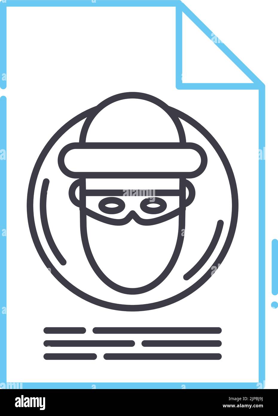 icône de ligne de voleur masquée, symbole de contour, illustration vectorielle, signe de concept Illustration de Vecteur