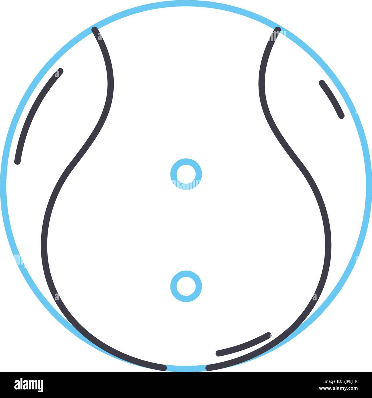 icône de ligne de balle de tennis, symbole de contour, illustration vectorielle, signe de concept Illustration de Vecteur