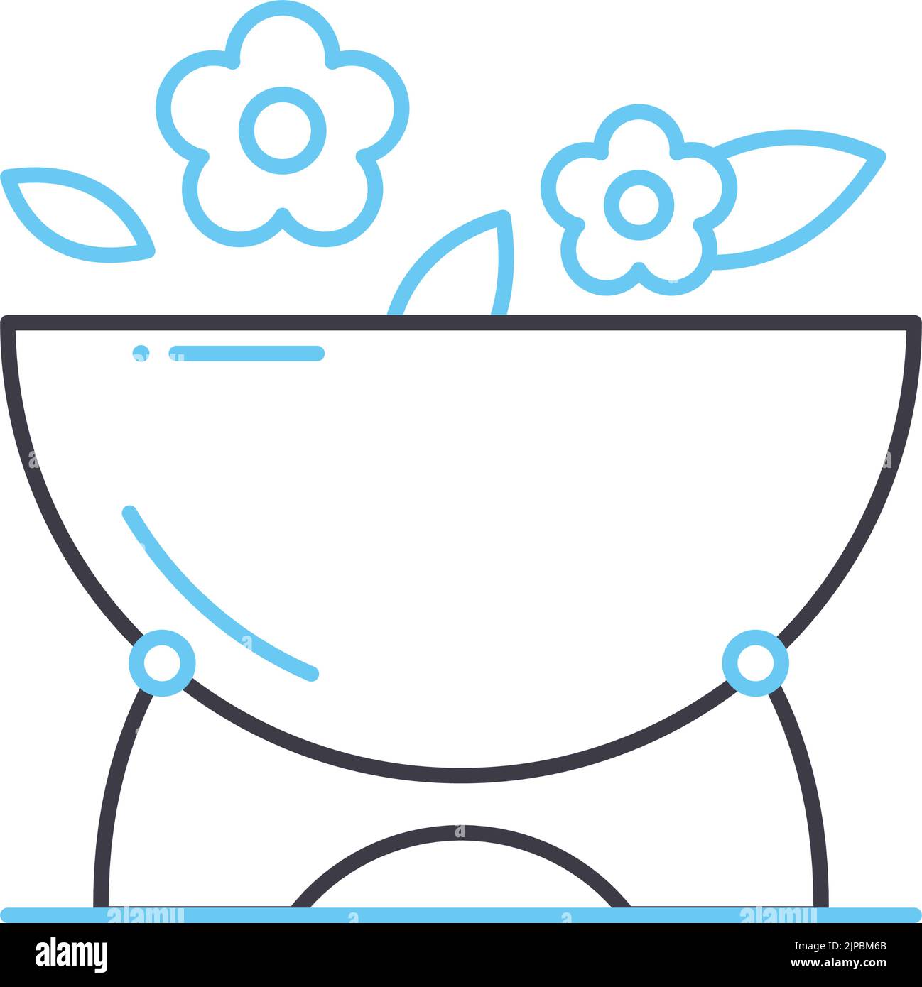 icône de la ligne du bol d'eau du spa, symbole de contour, illustration vectorielle, signe de concept Illustration de Vecteur