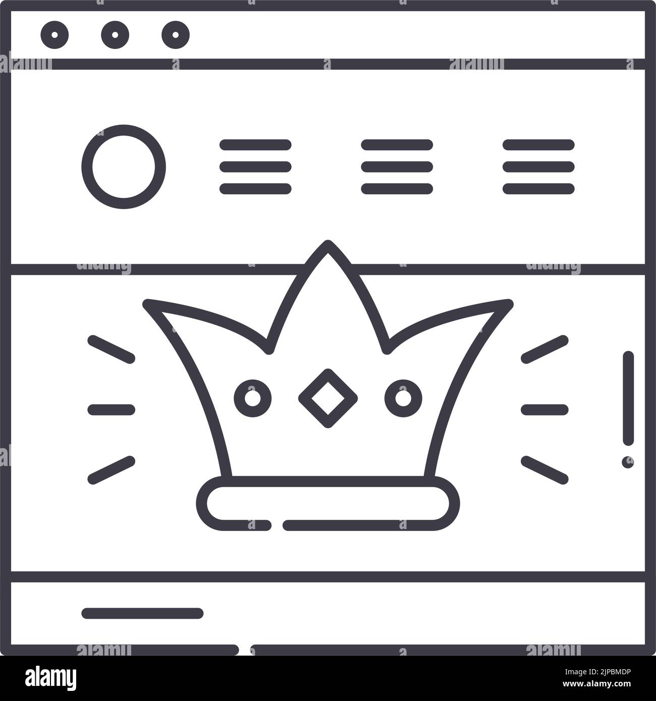 icône de ligne de contenu premium, symbole de contour, illustration vectorielle, signe de concept Illustration de Vecteur