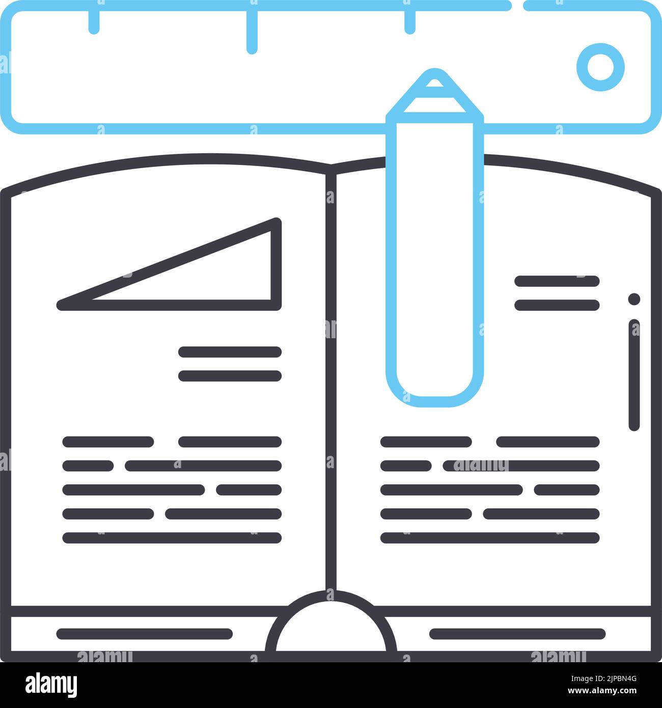 icône de la ligne du devoir, symbole de contour, illustration ...