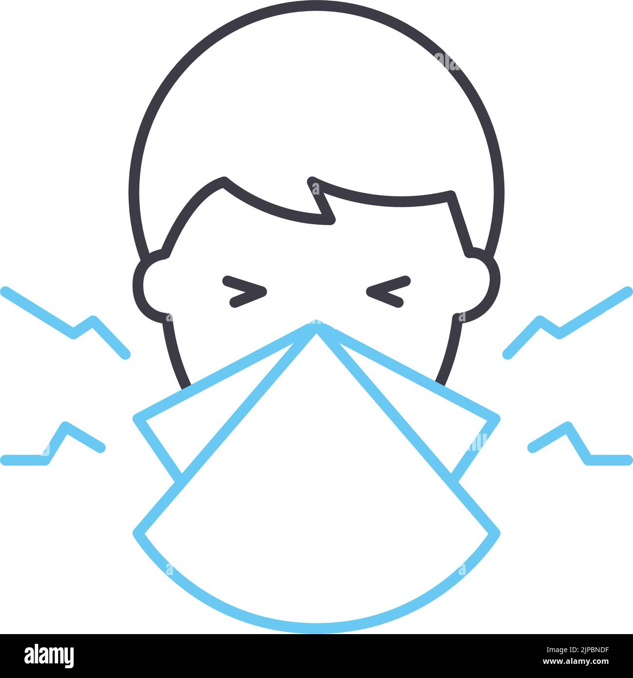 icône de ligne de grippe, symbole de contour, illustration vectorielle, signe de concept Illustration de Vecteur