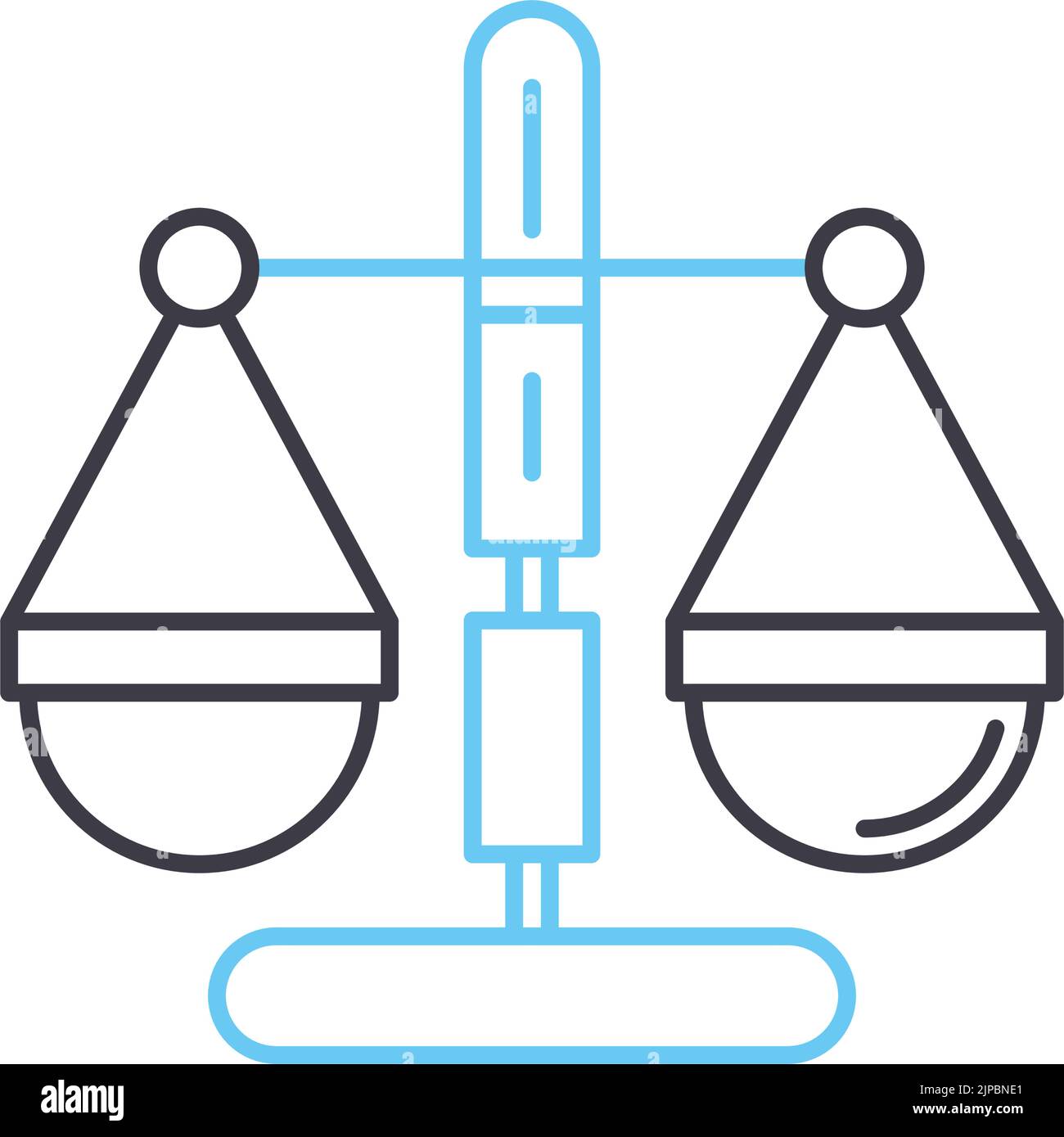 icône de ligne de justice, symbole de contour, illustration vectorielle, signe de concept Illustration de Vecteur