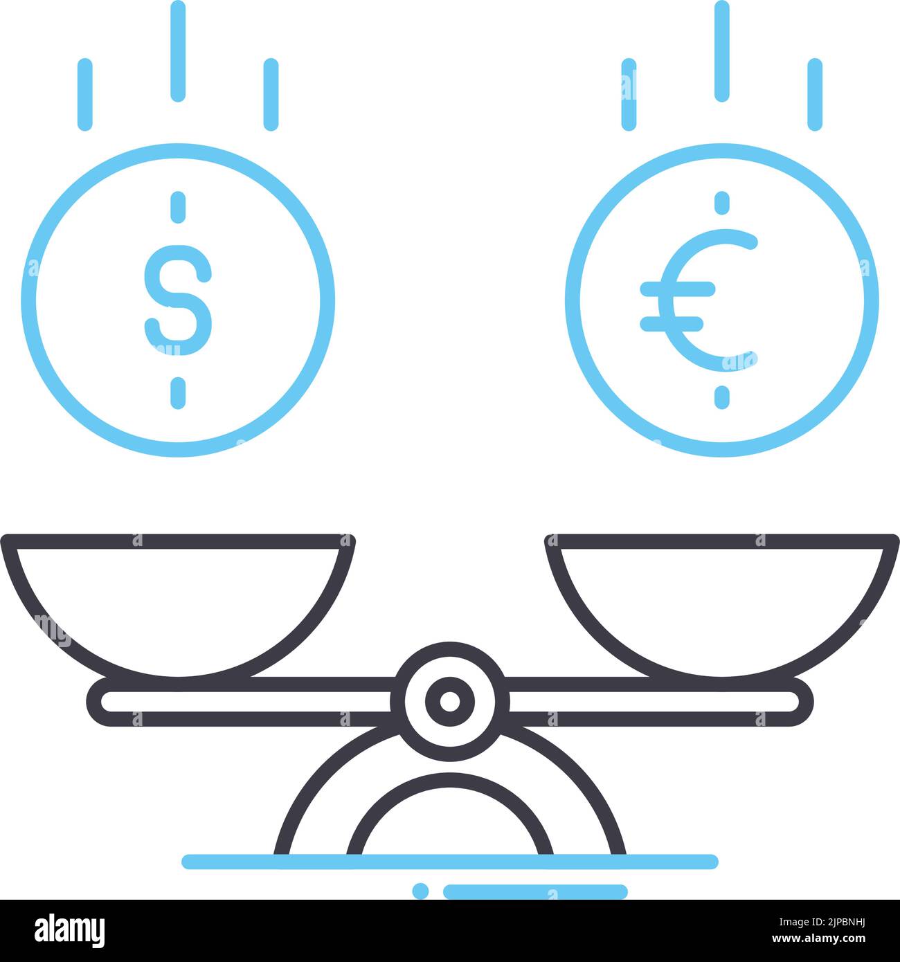 icône de ligne d'échelle de loi, symbole de contour, illustration vectorielle, signe de concept Illustration de Vecteur