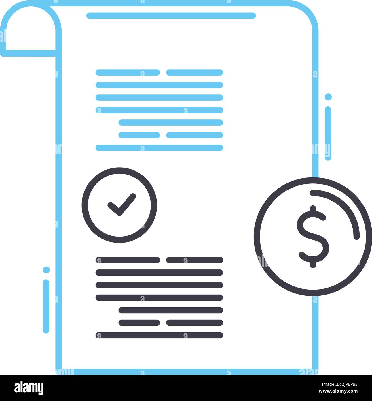 icône de ligne de notification de facture, symbole de contour, illustration vectorielle, signe de concept Illustration de Vecteur