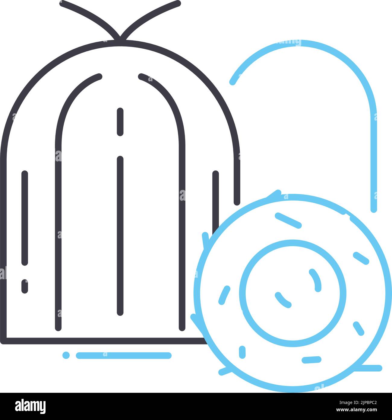 icône de ligne de foin, symbole de contour, illustration vectorielle, signe de concept Illustration de Vecteur