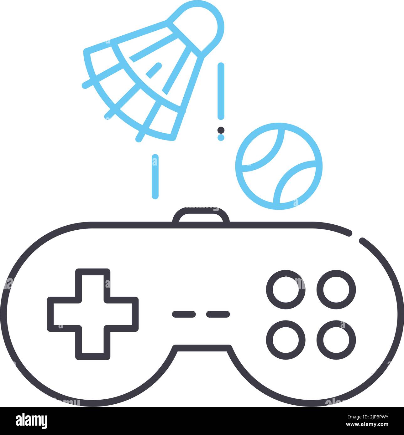 icône de ligne de jeu de sport, symbole de contour, illustration vectorielle, signe de concept Illustration de Vecteur