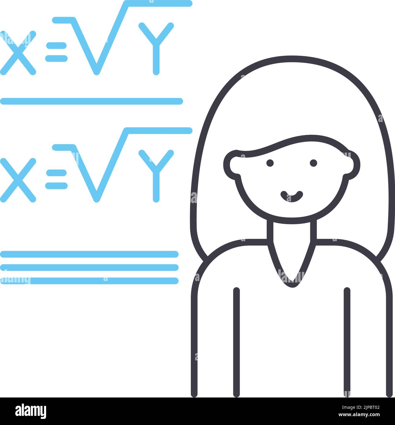 icône de ligne de formule, symbole de contour, illustration de vecteur, signe de concept Illustration de Vecteur