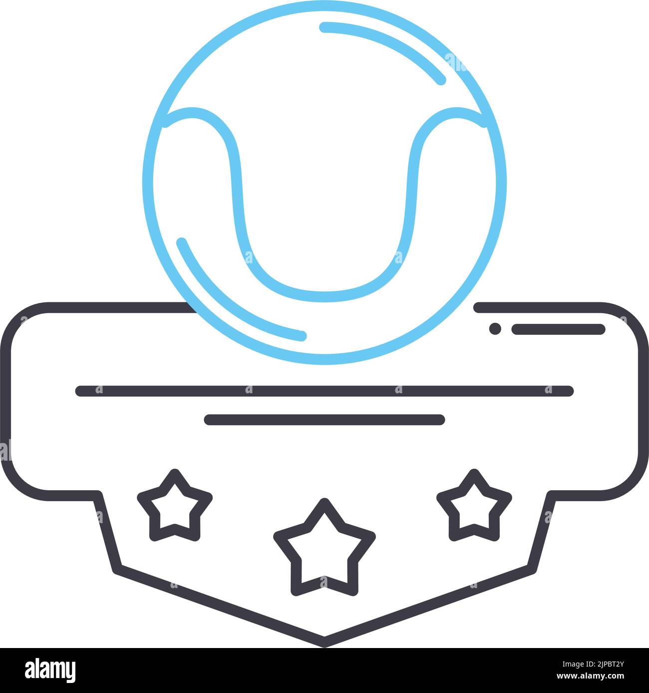icône de ligne de club de tennis, symbole de contour, illustration vectorielle, signe de concept Illustration de Vecteur