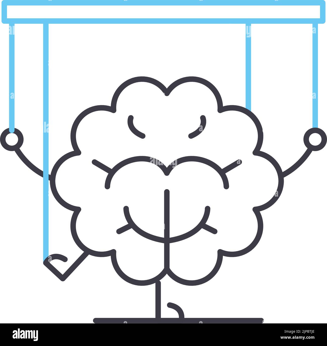 icône de ligne de manipulation psychologique, symbole de contour, illustration vectorielle, signe de concept Illustration de Vecteur