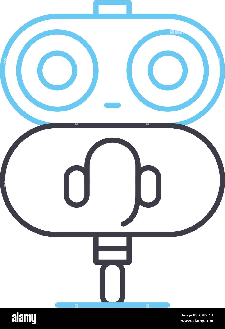 icône de ligne de conseiller robo, symbole de contour, illustration vectorielle, signe de concept Illustration de Vecteur
