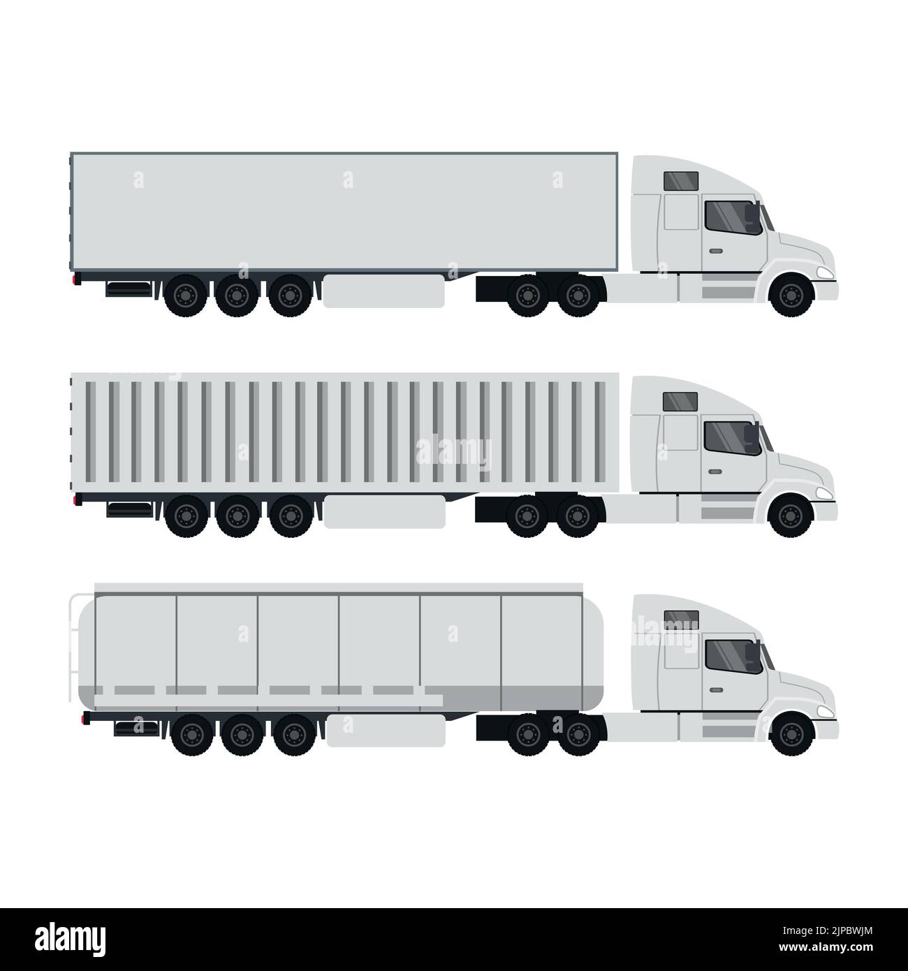 ensemble de remorques transportant des conteneurs Illustration de Vecteur