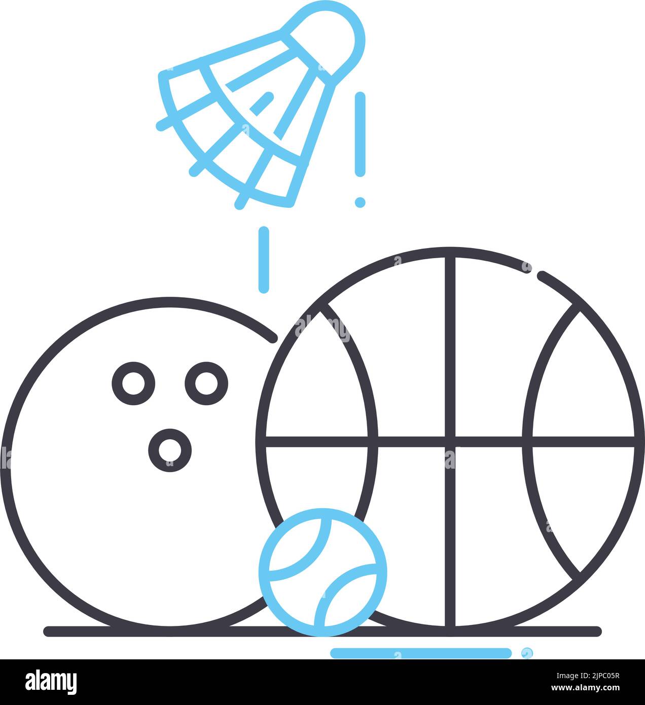 icône de ligne d'articles de sport, symbole de contour, illustration vectorielle, signe de concept Illustration de Vecteur