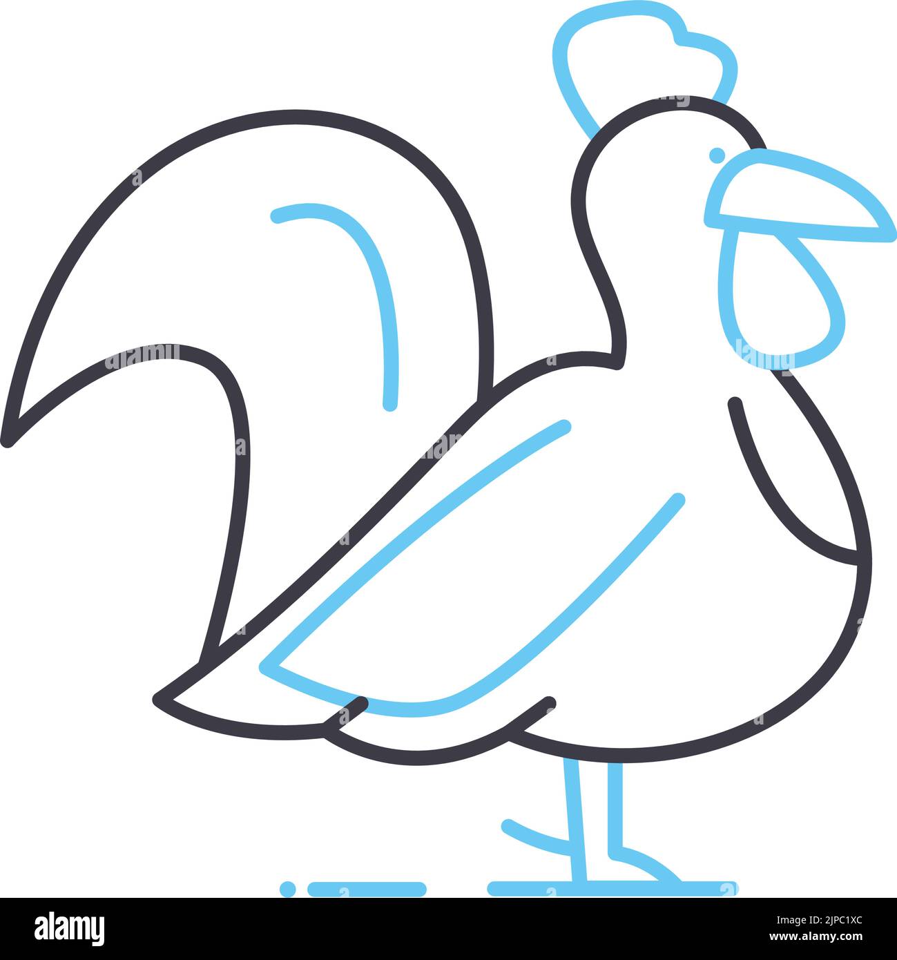 icône de ligne de poule, symbole de contour, illustration de vecteur, signe de concept Illustration de Vecteur