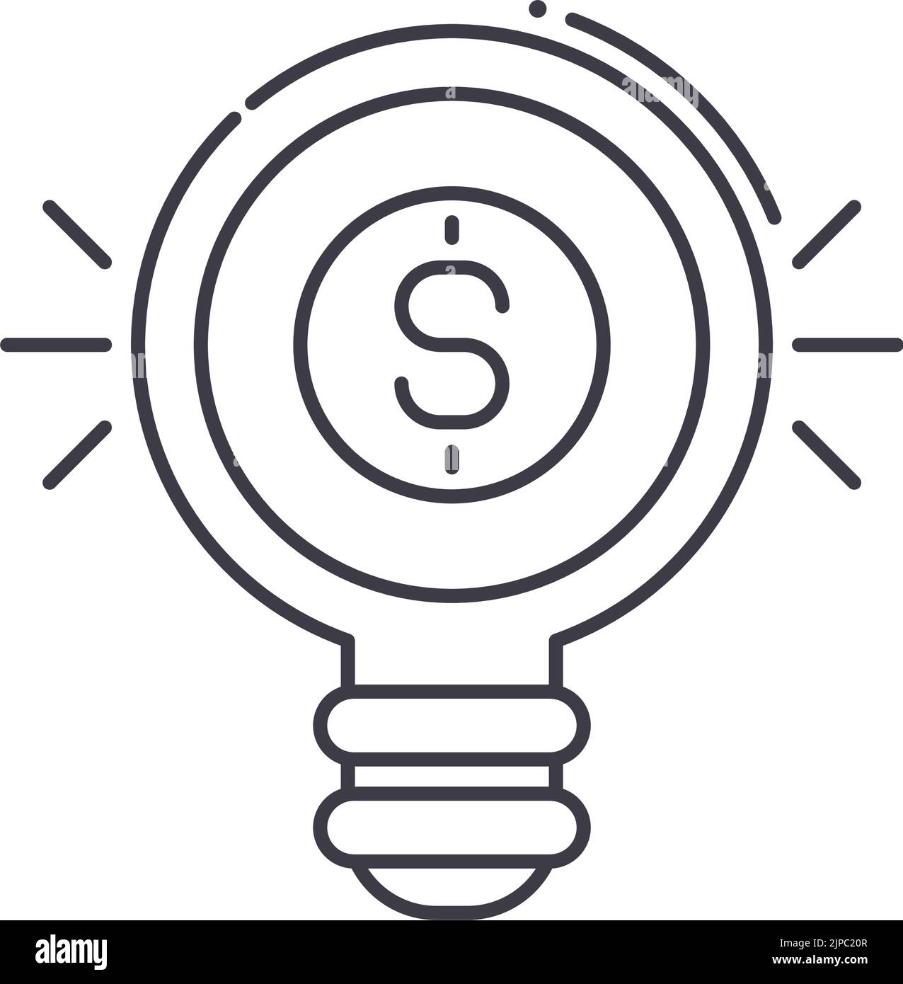 icône de ligne d'idée d'argent, symbole de contour, illustration de vecteur, signe de concept Illustration de Vecteur