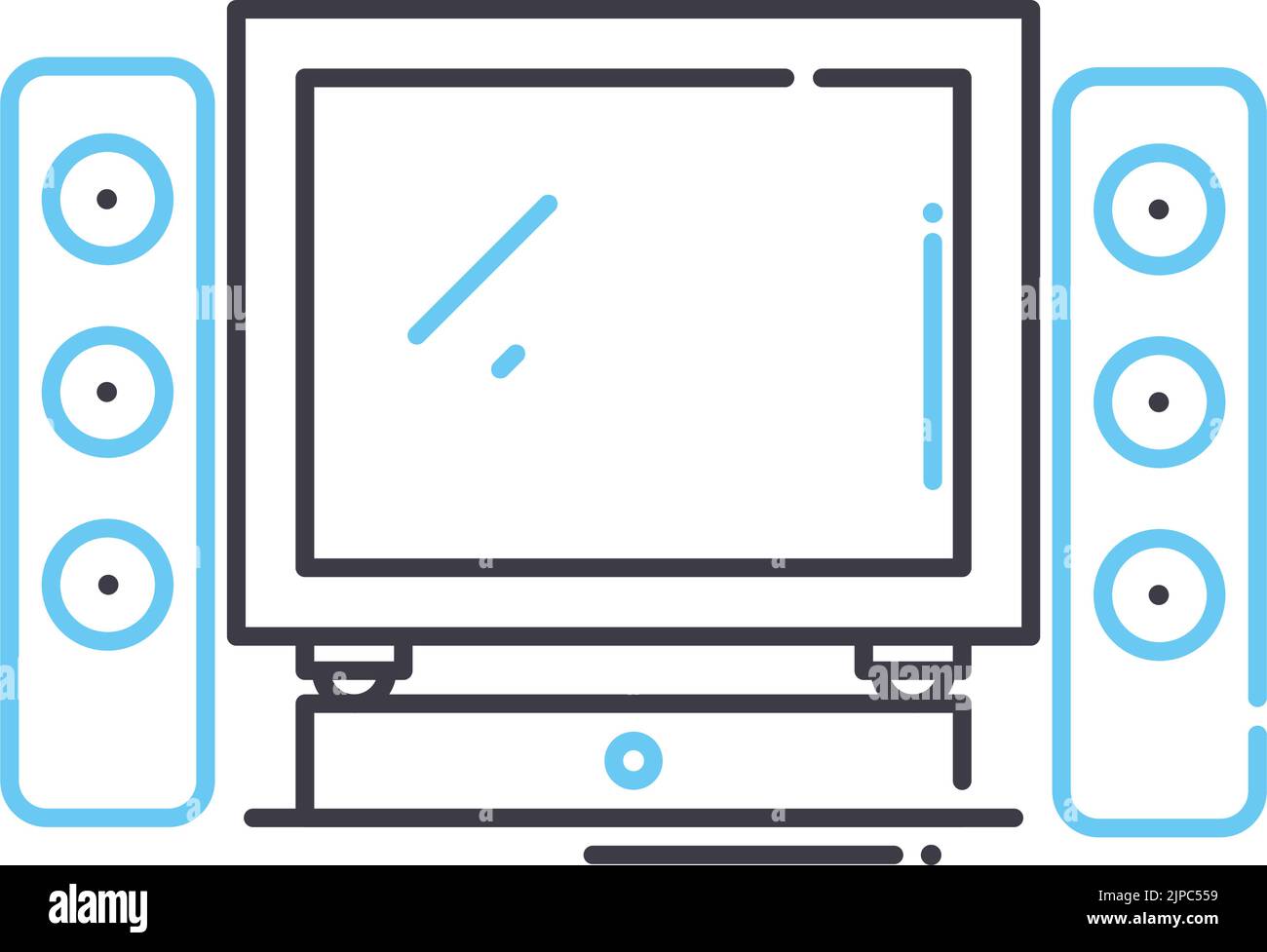 icône de ligne de cinéma maison, symbole de contour, illustration vectorielle, signe de concept Illustration de Vecteur icône de ligne de cinéma maison, symbole de contour, illustration vectorielle, signe de concept Illustration de Vecteur
