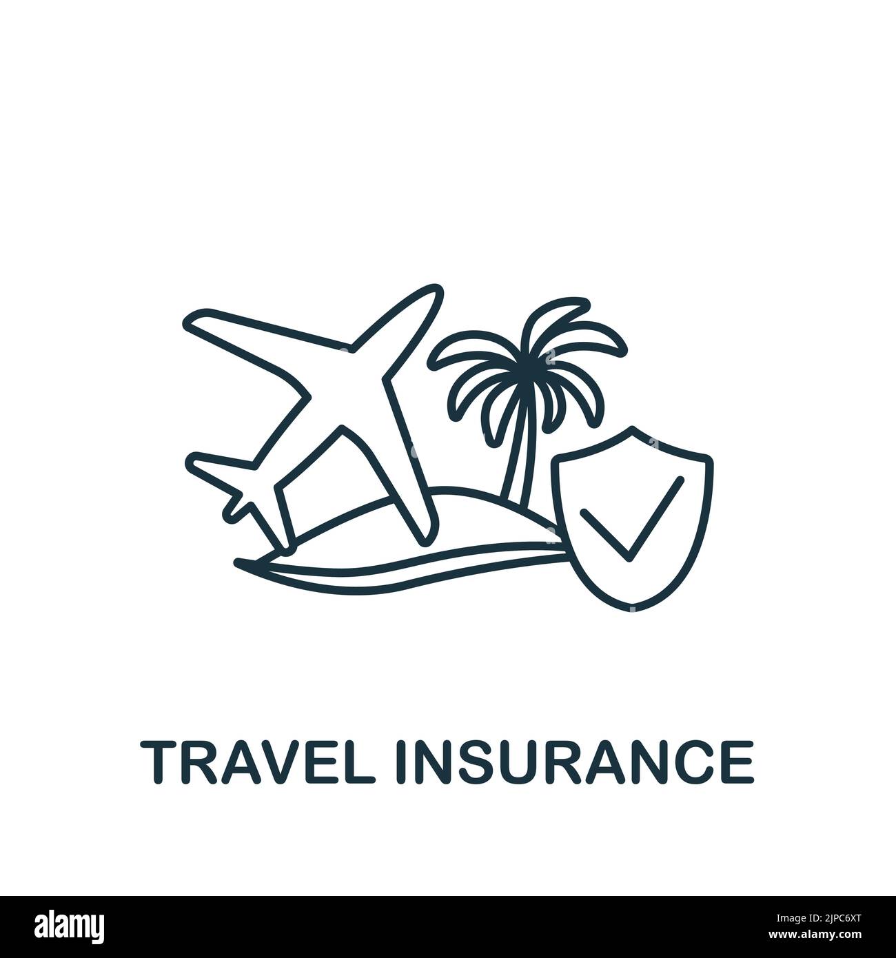 Icône assurance voyage. Icône Line simple Insurance pour modèles, conception Web et infographies Illustration de Vecteur
