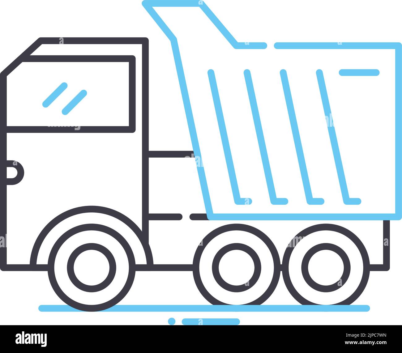 icône de ligne de camion lourd, symbole de contour, illustration vectorielle, signe de concept Illustration de Vecteur