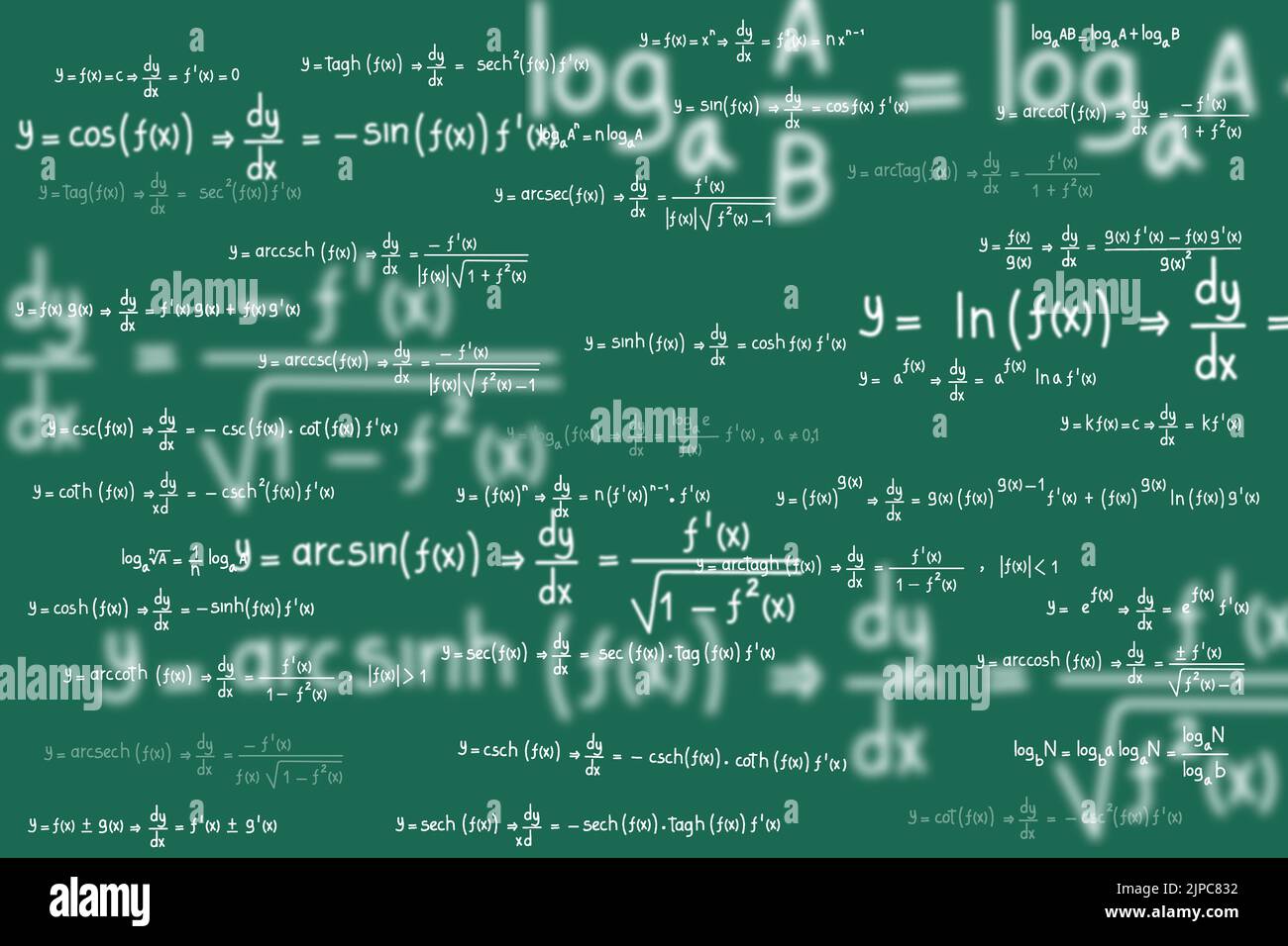 Équations et formules de logarithmes, dérivés, trigonométriques, logarithmiques, hyperboliques et inverses sur fond vert Illustration de Vecteur Équations et formules de logarithmes, dérivés, trigonométriques, logarithmiques, hyperboliques et inverses sur fond vert Illustration de Vecteur