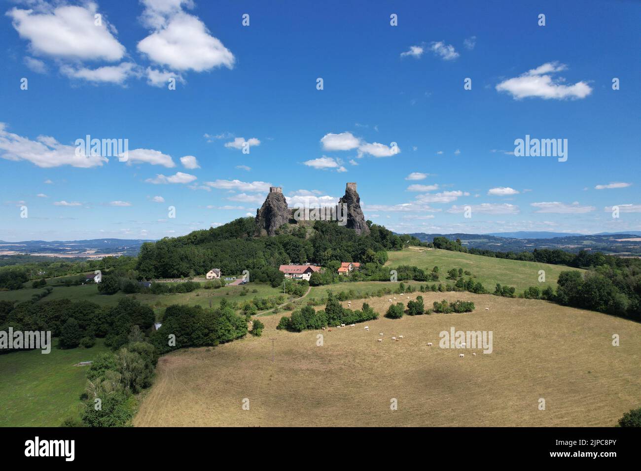 Château de Trosky, ruine du château, Troskovice, Liberec Region, République tchèque, vue