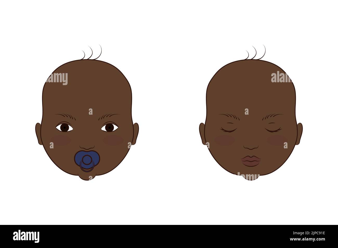 Illustration vectorielle du portrait des bébés mignons. Illustration de Vecteur