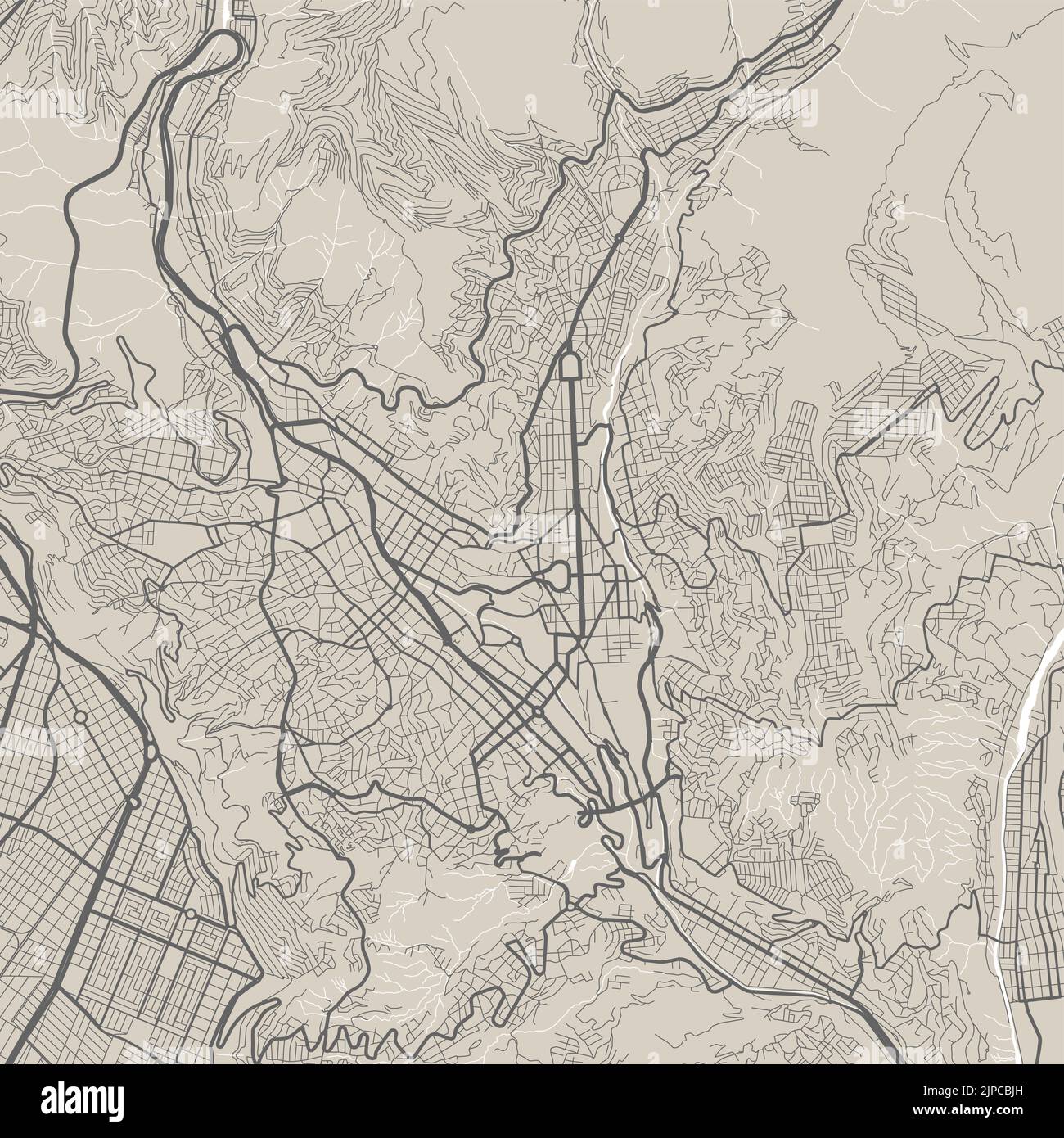 Carte vectorielle de la Paz, Bolivie. Ville urbaine en Bolivie, Amérique. Illustration de la carte routière. Art. Carte la Paz Illustration de Vecteur