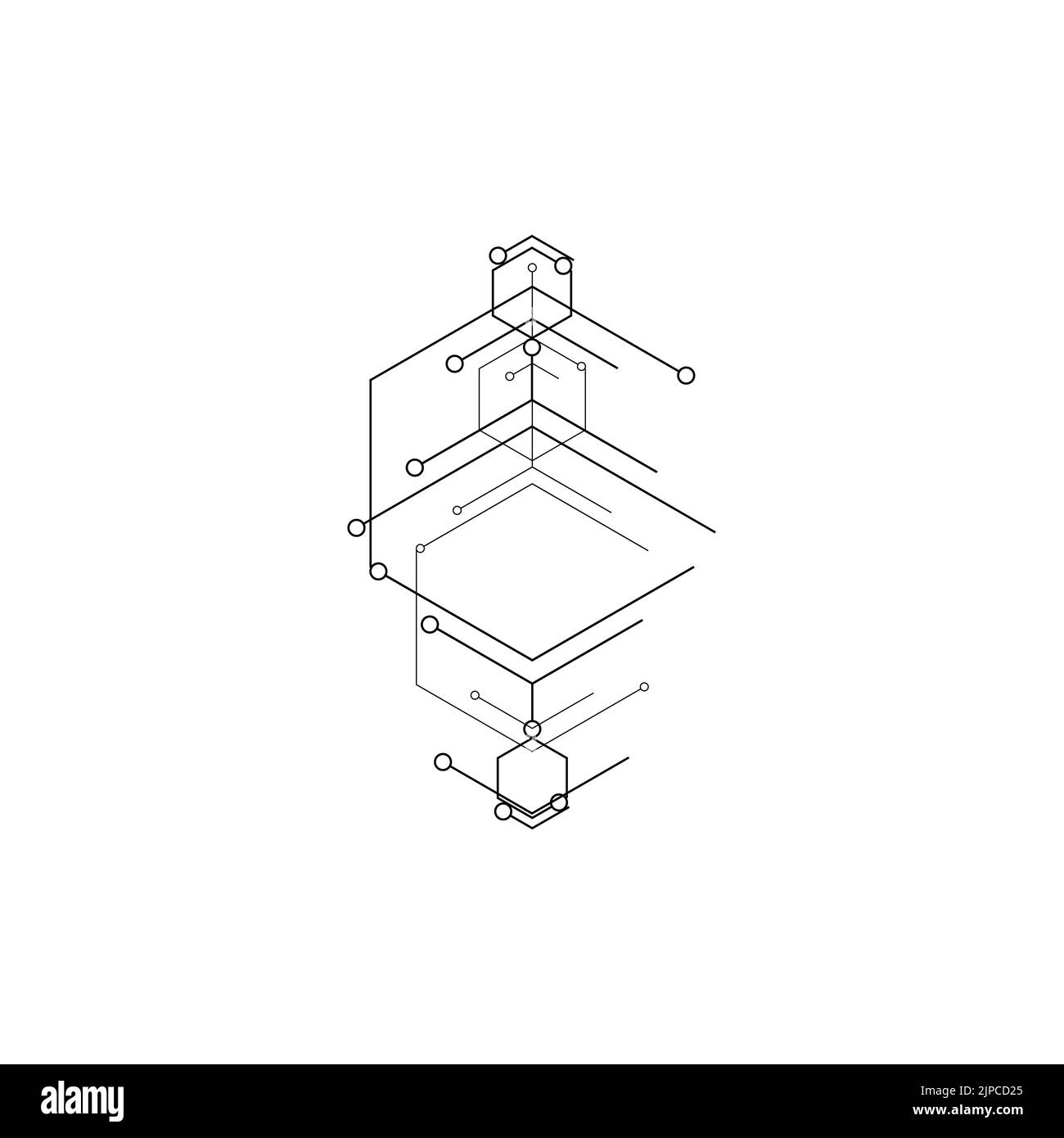 Illustration vectorielle abstraite. Arrière-plan bleu. Structure moléculaire Illustration de Vecteur