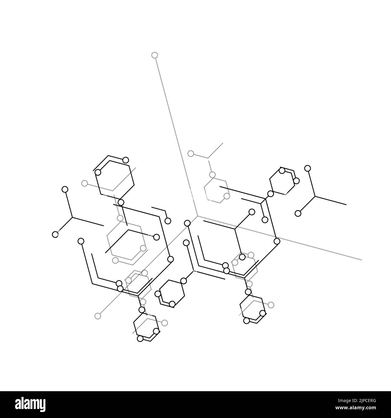 Illustration vectorielle abstraite. Arrière-plan bleu. Structure moléculaire Illustration de Vecteur