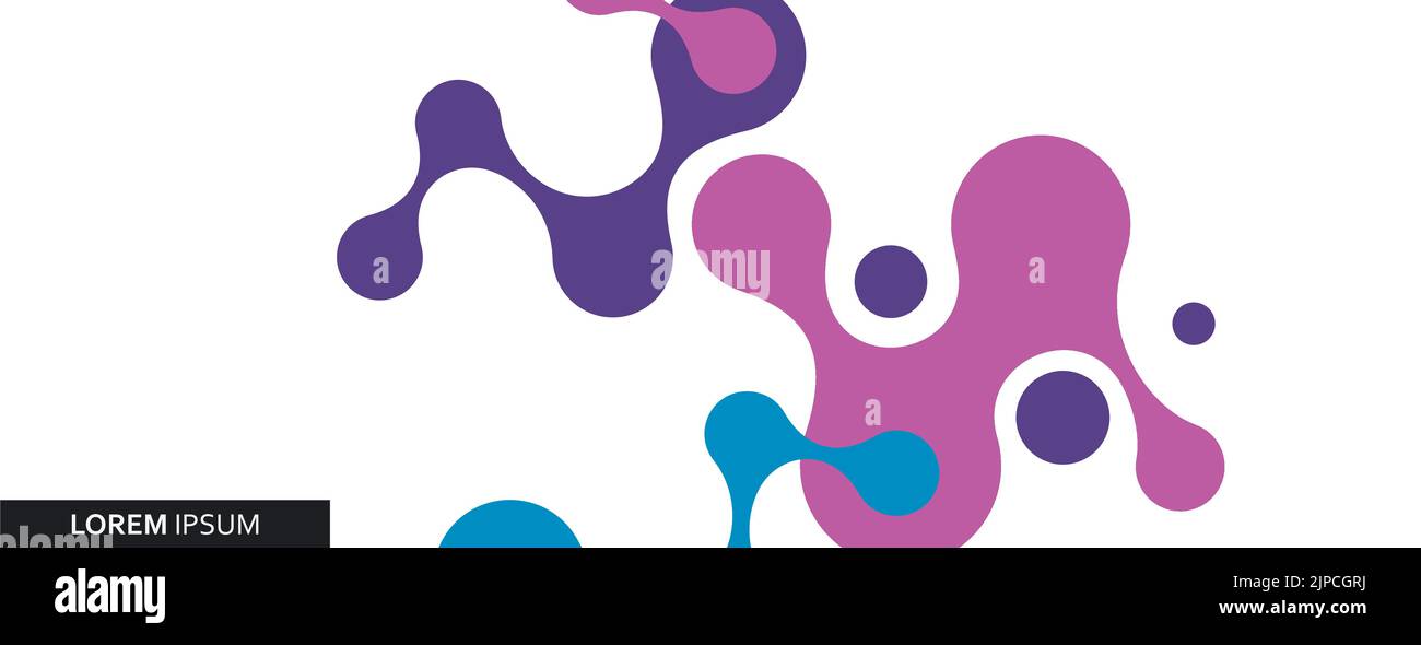 Molécules bleues violettes de style abstrait sur fond clair. Concept de technologie scientifique. Élément de conception graphique Illustration de Vecteur