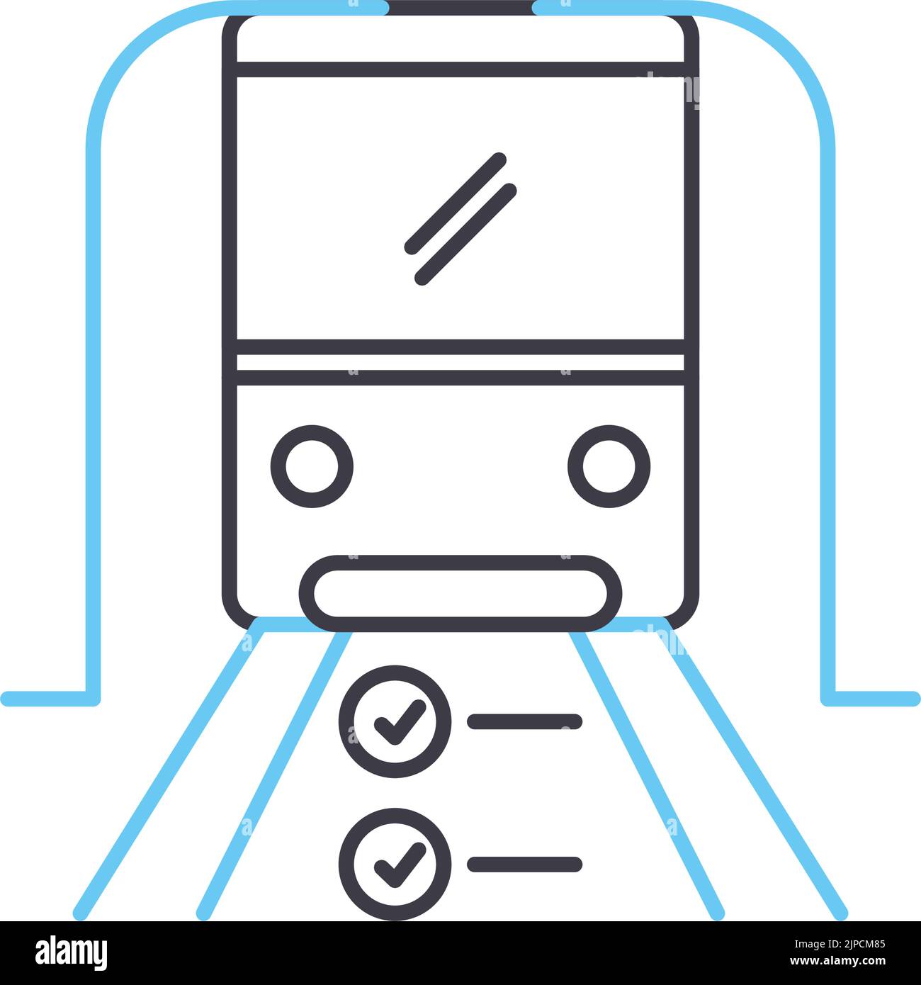 icône de ligne de guidage des transports publics, symbole de contour, illustration vectorielle, signe de concept Illustration de Vecteur