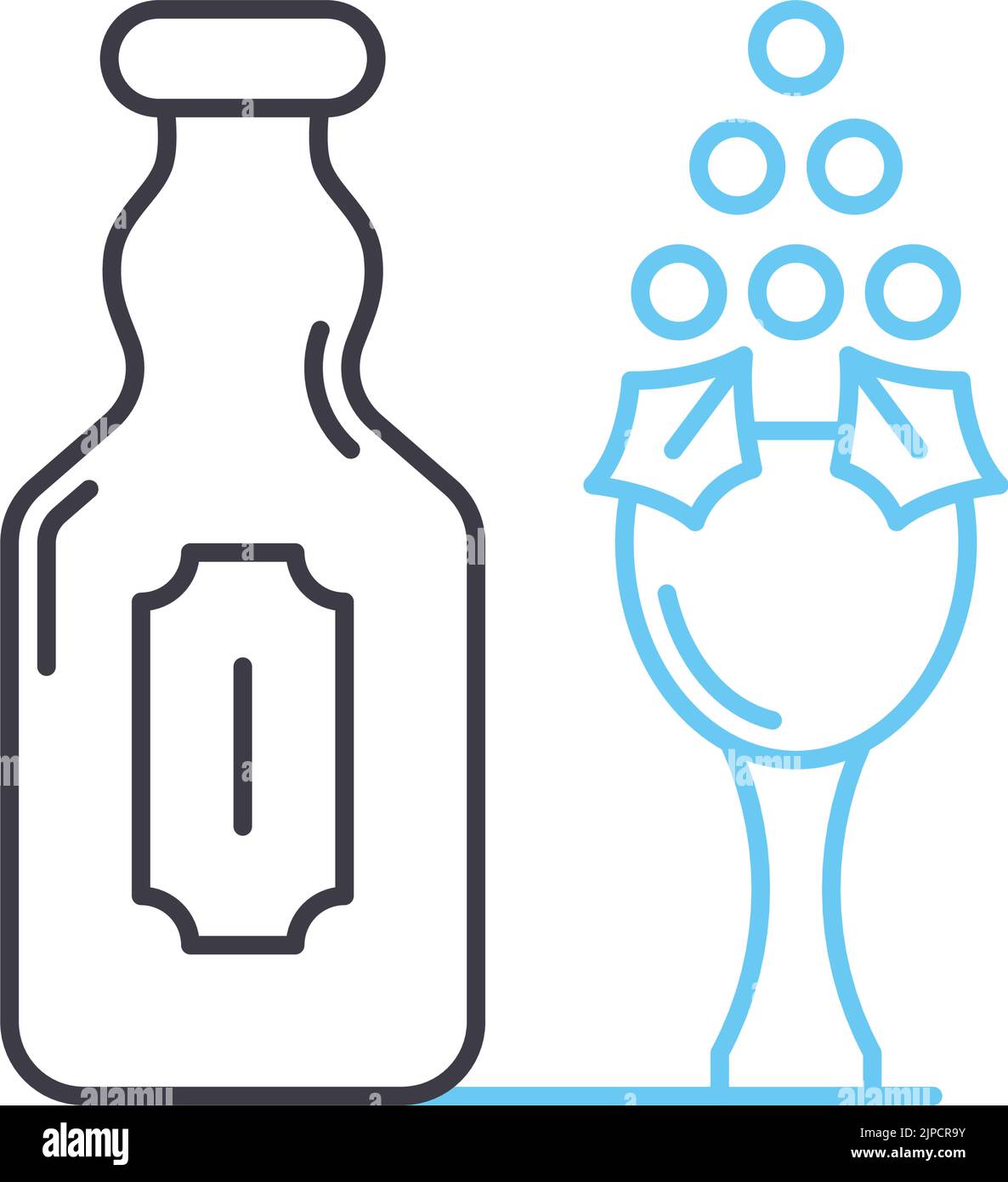 icône de la ligne de vin de raisin, symbole de contour, illustration vectorielle, signe de concept Illustration de Vecteur