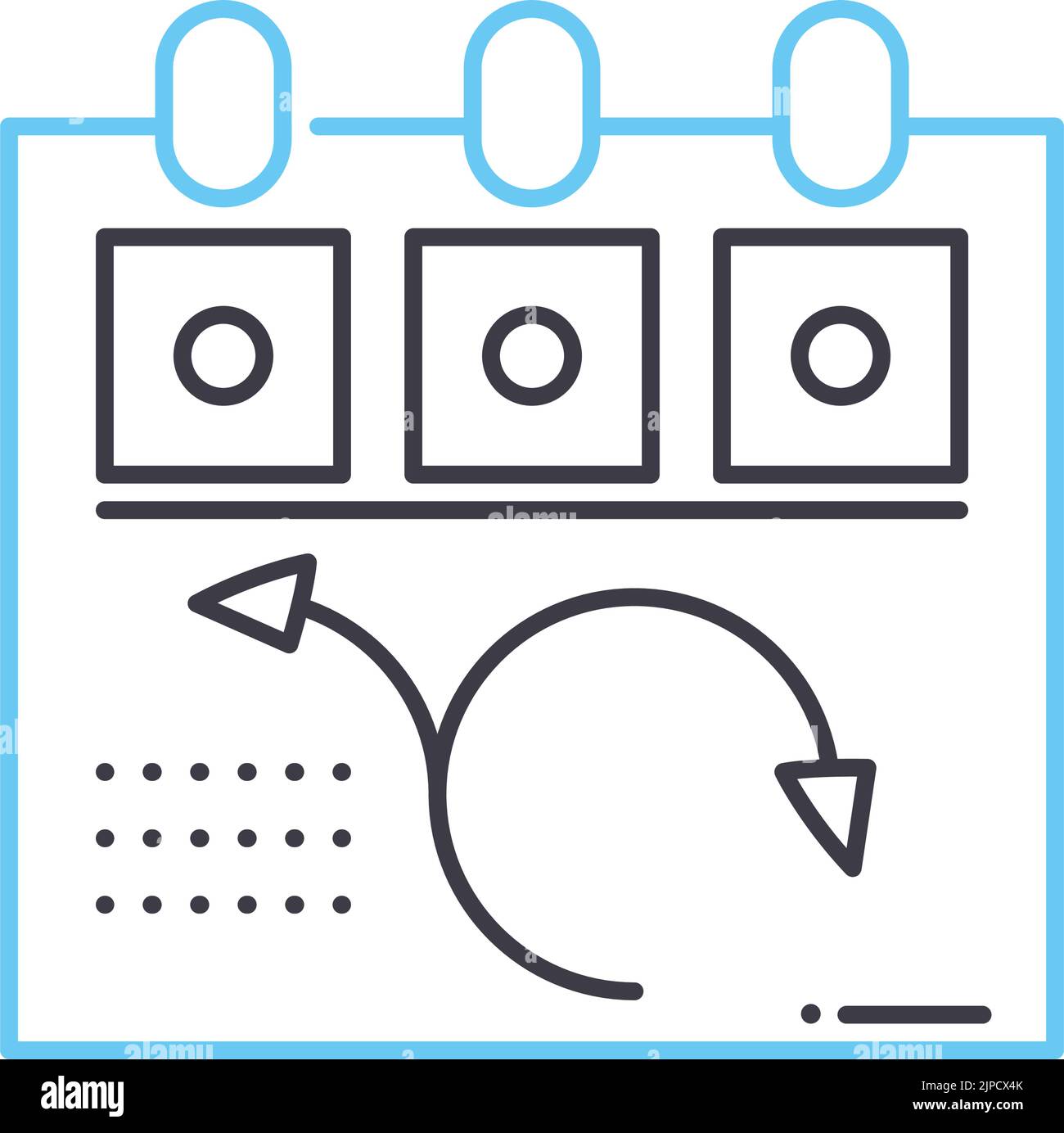 icône de ligne d'horaire flexible, symbole de contour, illustration vectorielle, signe de concept Illustration de Vecteur