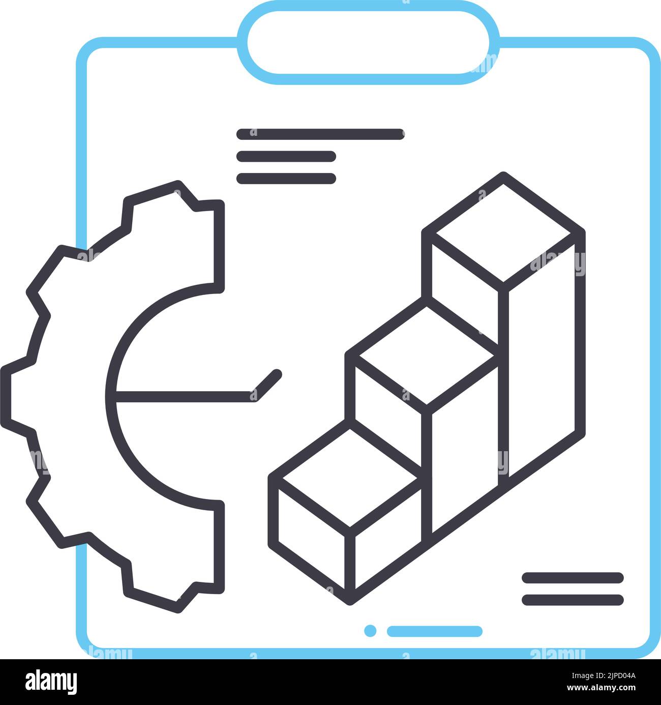 icône de ligne de gestion de projet, symbole de contour, illustration