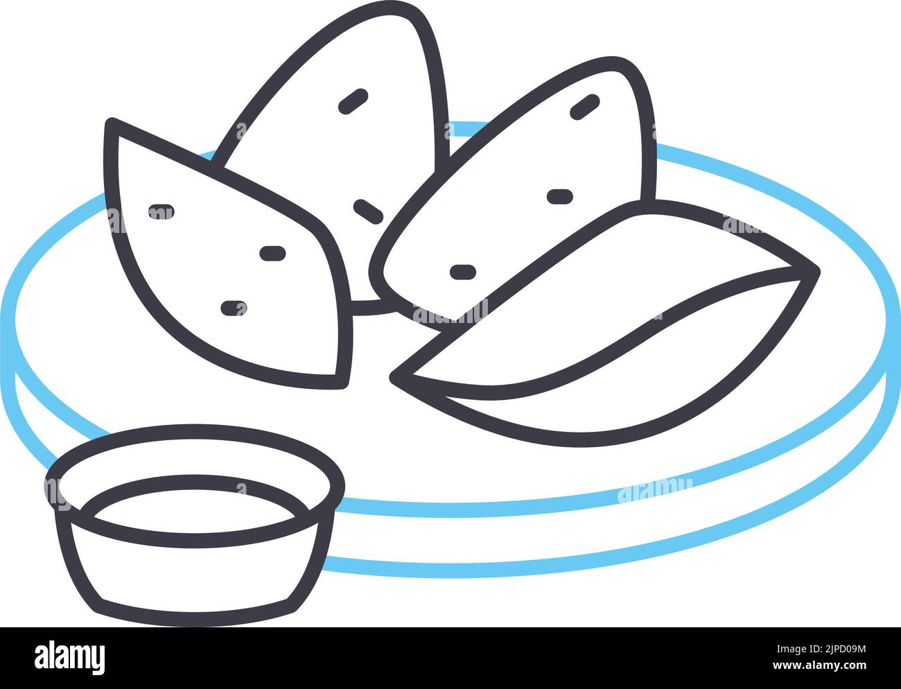 icône de ligne de nachos, symbole de contour, illustration vectorielle, signe de concept Illustration de Vecteur