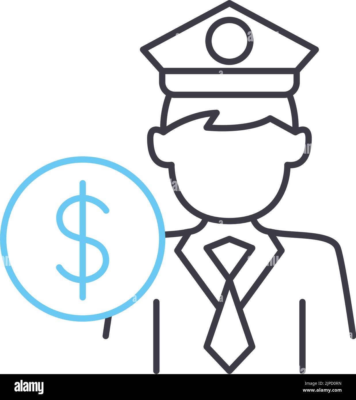 icône de ligne ventrale, symbole de contour, illustration vectorielle, signe de concept Illustration de Vecteur