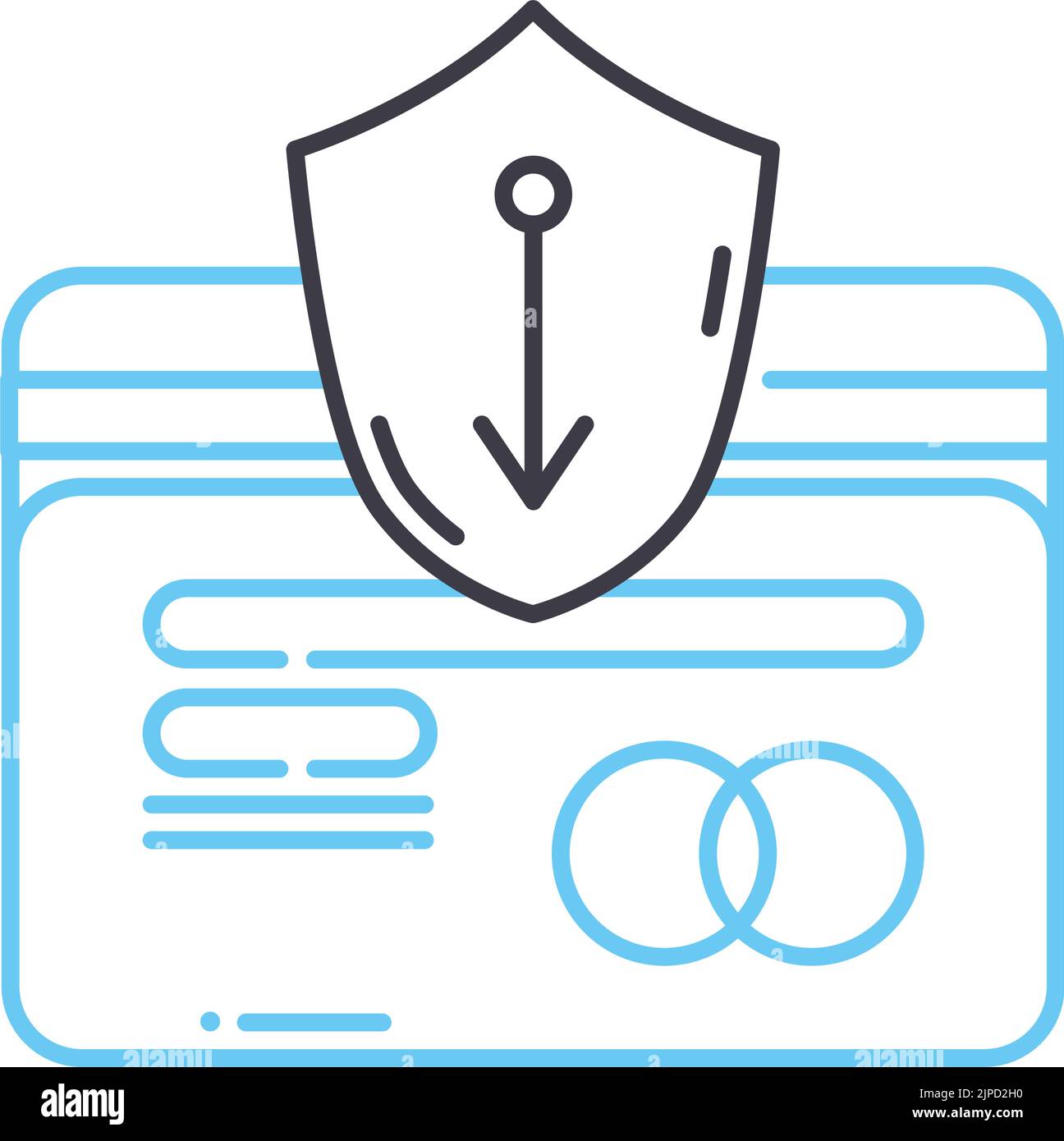 icône de ligne de transaction sécurisée, symbole de contour, illustration vectorielle, signe de concept Illustration de Vecteur