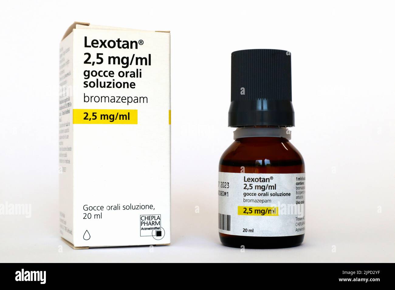 LEXOTAN Bromazepam, un médicament aux benzodiazépines. Médicament utilisé pour traiter l'anxiété grave. Cheplapharm Arzneimittel GmbH Banque D'Images